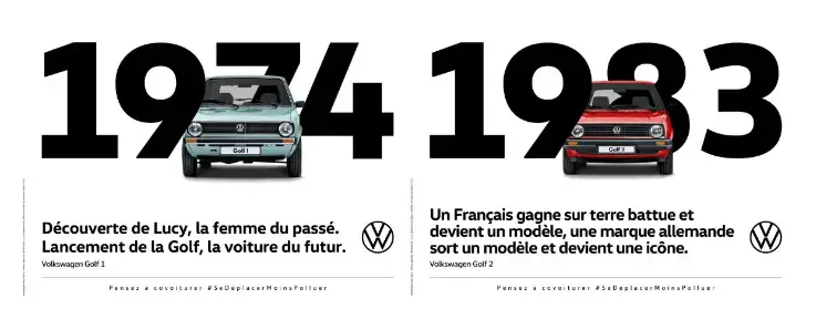 DDB Paris revient sur l'histoire de la Volkswagen Golf depuis 50 ans.