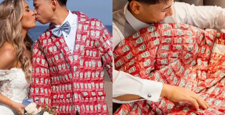 Heinz surprend un fan pour son mariage avec une veste en sachets de ketchup