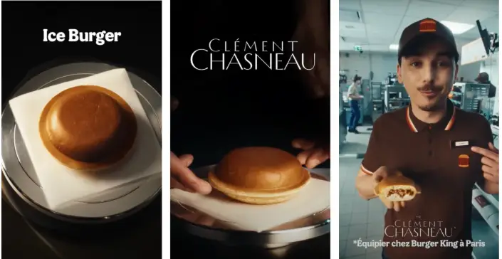 Burger King surprend avec l'Ice Burger, une création gourmande signée Buzzman et Clément Chasneau