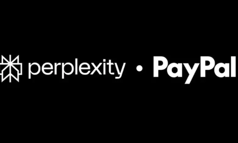 Logos Perplexity et PayPal illustrant leur partenariat pour le commerce conversationnel