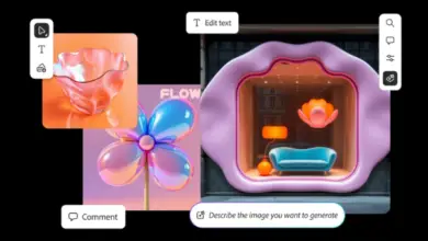 Interface de l’application Adobe Firefly sur mobile affichant un prompt visuel généré par IA