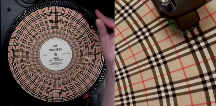 Le vinyle hypnotique Burberry transforme son motif check en une animation psychédélique visuelle.
