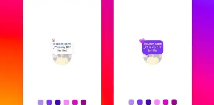 Nouvelle Note Instagram avec fond coloré et emoji d’avatar dans la messagerie privée.