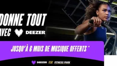 Visuel officiel du partenariat entre Fitness Park et Deezer avec les logos et les offres Deezer Premium offertes
