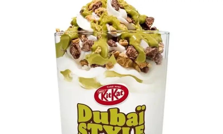 King Fusion Dubaï Style de Burger King avec nappage pistache, Kadaïf et KitKat