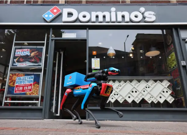 Robot quadrupède utilisé par Domino’s, inspiré de la technologie Boston Dynamics
