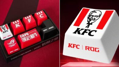 Menu KFC édition limitée avec burger Wagyu et touches de clavier Asus ROG