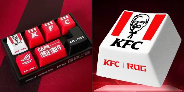 Menu KFC édition limitée avec burger Wagyu et touches de clavier Asus ROG