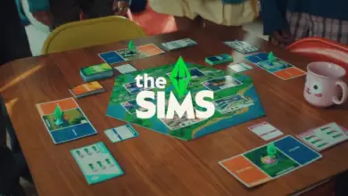 Plateau du jeu de société Les Sims avec cartes et dés
