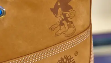 Gros plan sur la gravure Sonic au talon des Timberland Premium