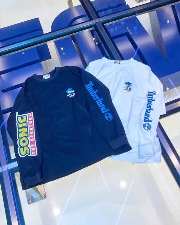 T-shirts collectors Sonic x Timberland en noir et blanc