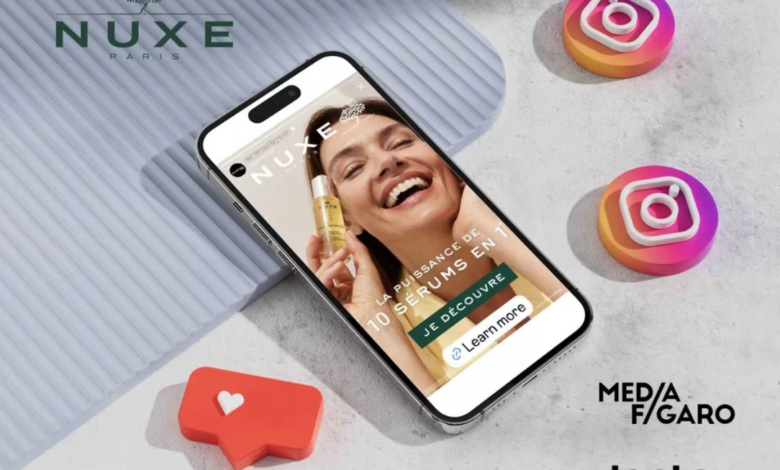 Campagne Nuxe Super Serum social publishing avec Madame Figaro