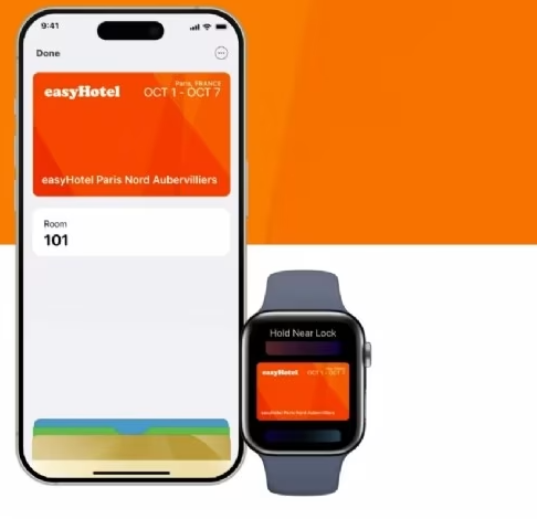 Clé de chambre digitale easyHotel utilisée sur Apple Watch