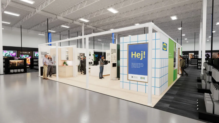 Exemple de publicité en magasin Best Buy avec écrans TV