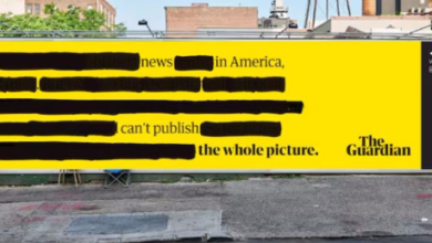 Panneau d’affichage censuré de la campagne « The Whole Picture » à Manhattan.