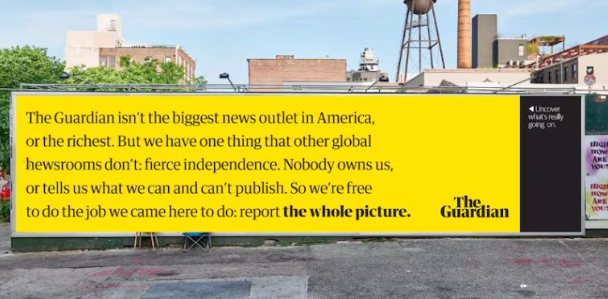 Panneau d’affichage censuré de la campagne « The Whole Picture » à Manhattan.