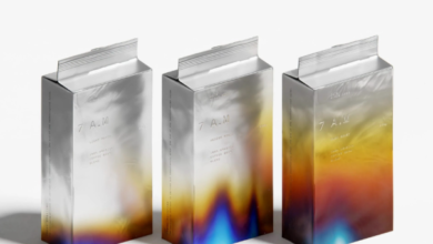 Packaging café 7 AM au design minimaliste par Omsky Studio