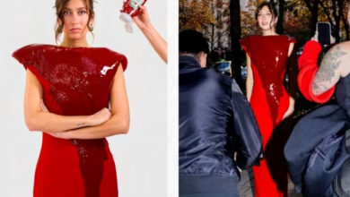 Robe Haute Couture Heinz inspirée du ketchup à la Fashion Week Paris 2025