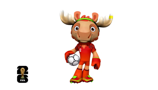 Maple , l’élan canadien, mascotte de la Coupe du Monde 2026