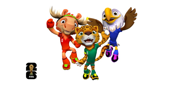 Mascottes officielles FIFA 2026 Maple Zayu Clutch réunies