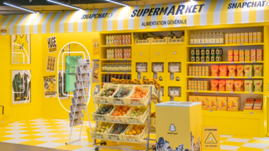 Vue extérieure du Snapchat SupermARket au Citadium Haussmann, Paris